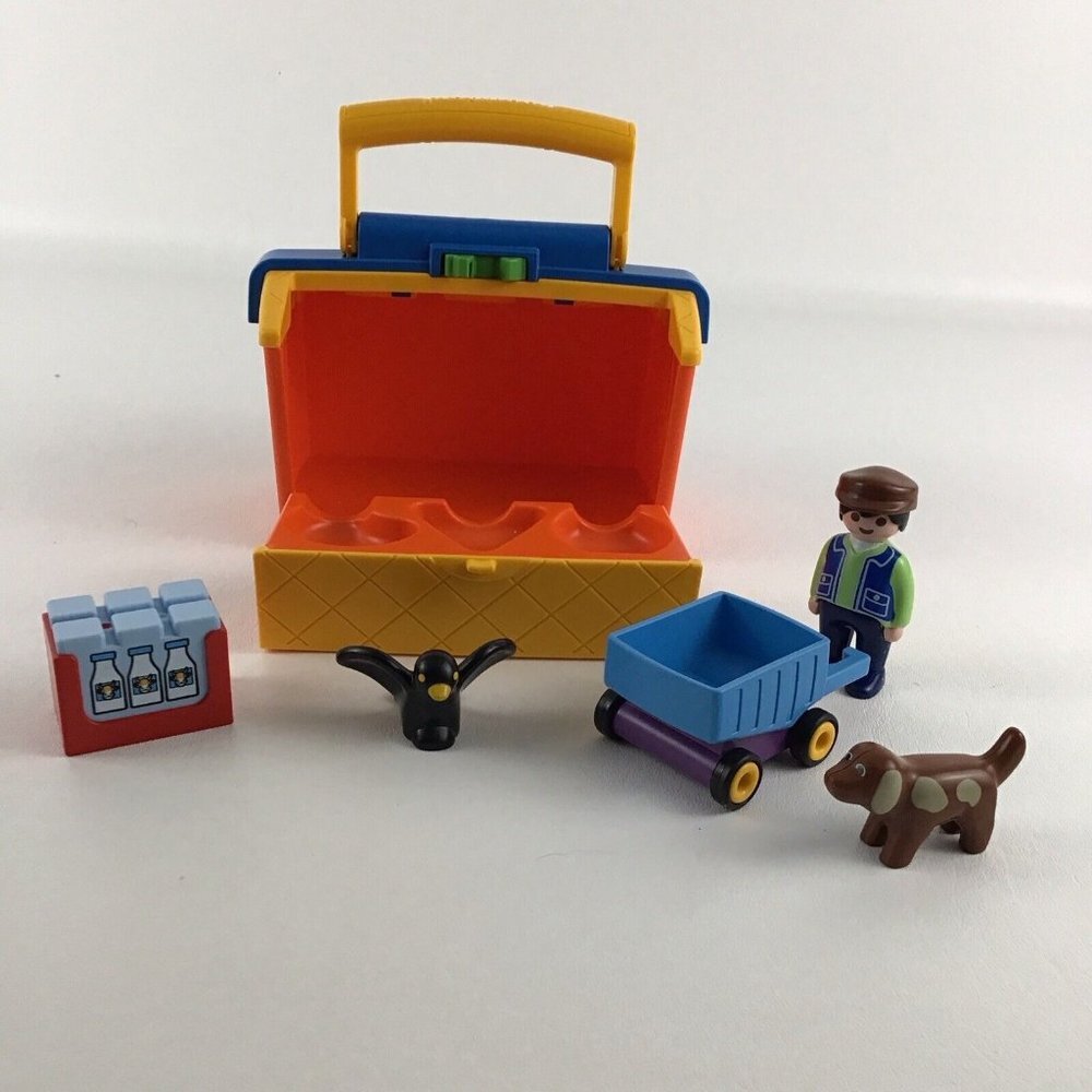Playmobil 9123 Take Along Market Stall Playset Figure Animals 2017 Geobra Toy